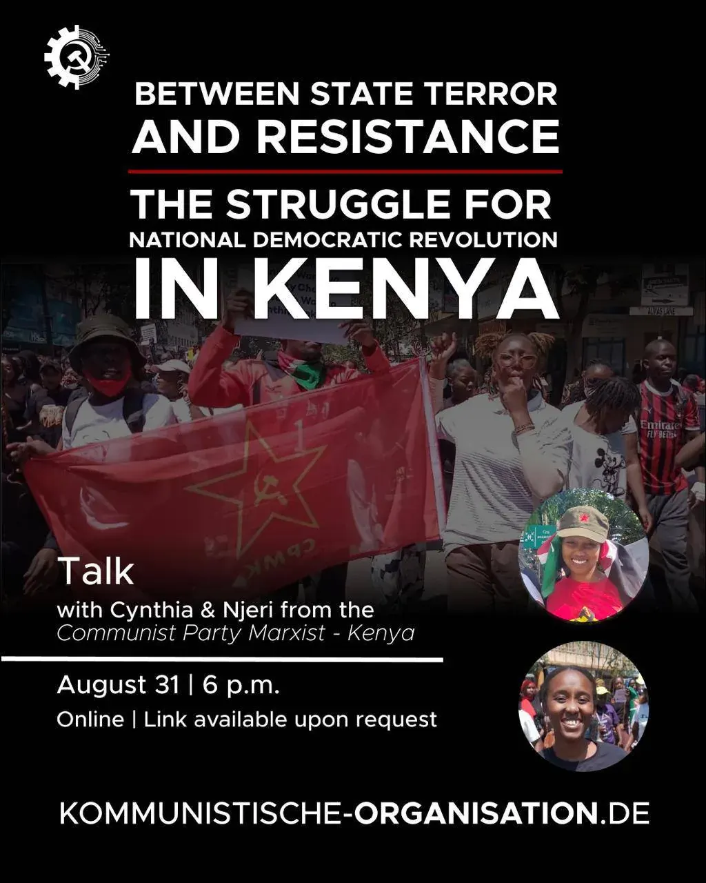 Poster announcing an online talk titled Between State Terror and Resistance: The Struggle for National Democratic Revolution Poster announcing an online talk titled Between State Terror and Resistance: The Struggle for National Democratic Revolution