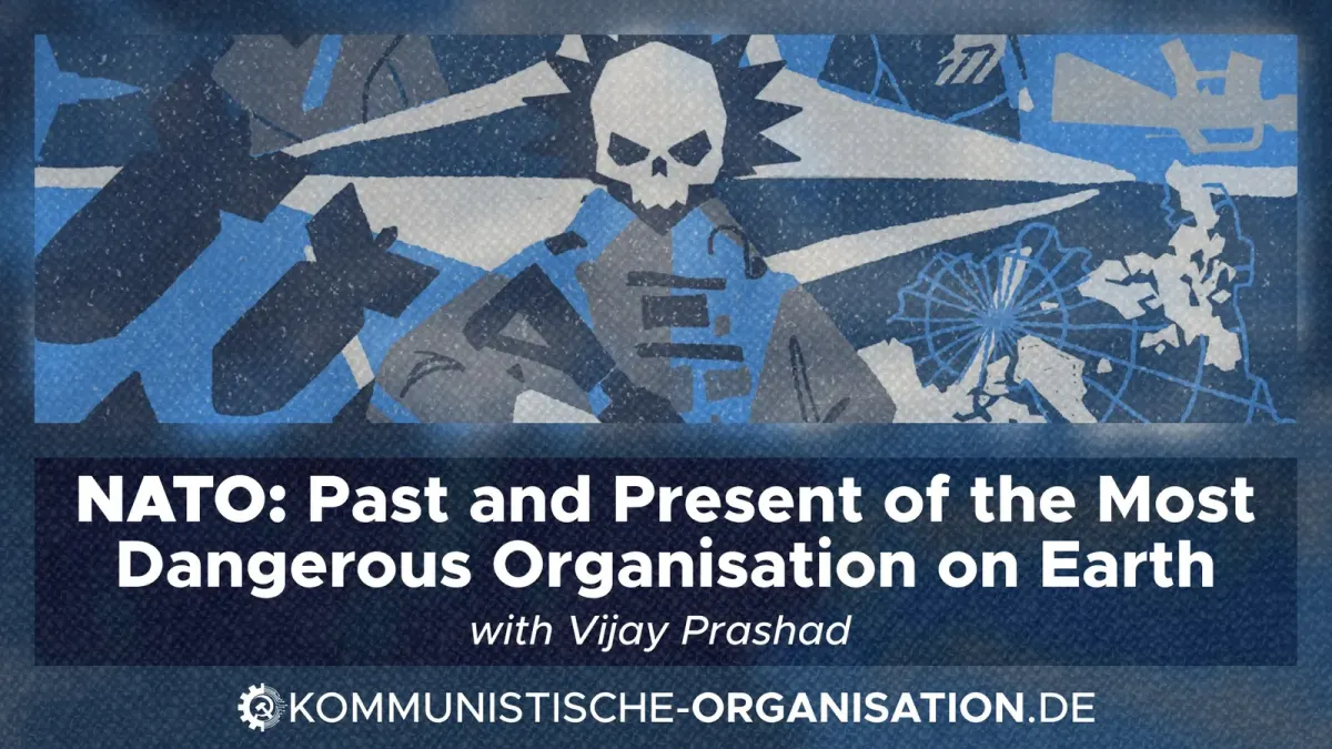 Event poster reading “NATO: Past and Present of the Most Dangerous Organisation on Earth” with speaker Vijay Prashad