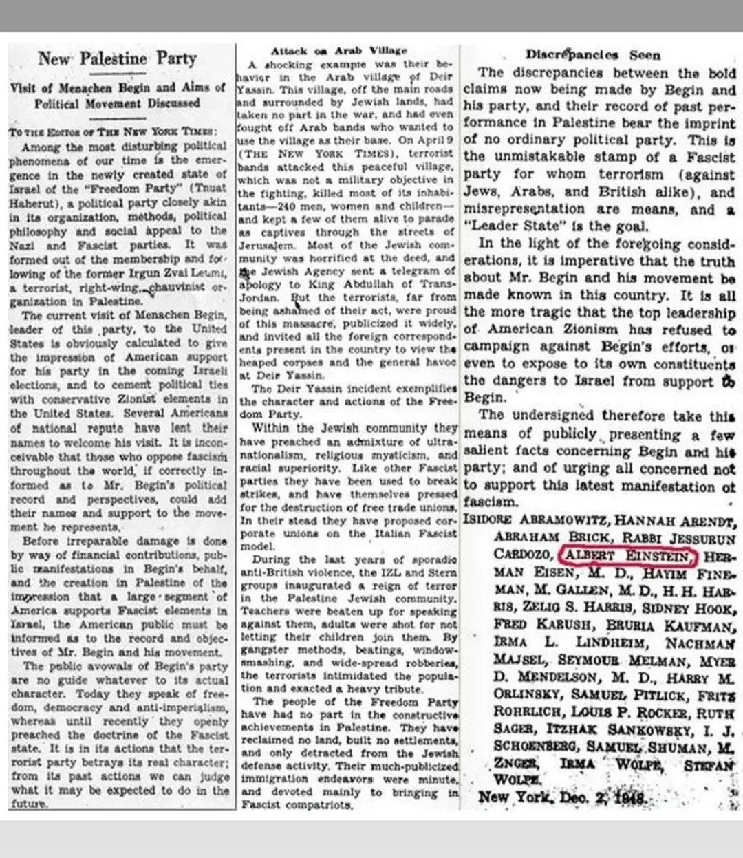 Old newspaper clipping about a controversial political movement and fascist dangers in Israel and the United States Old newspaper clipping about a controversial political movement and fascist dangers in Israel and the United States